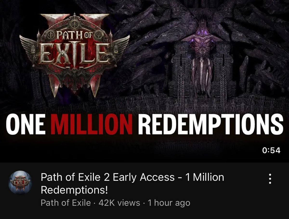 DarthMicroT's tweet photo. Path of Exile 2 announces over 1 million redemption and warns of potential server ques and backend issues. https://t.co/mf1Y4Dtr9w