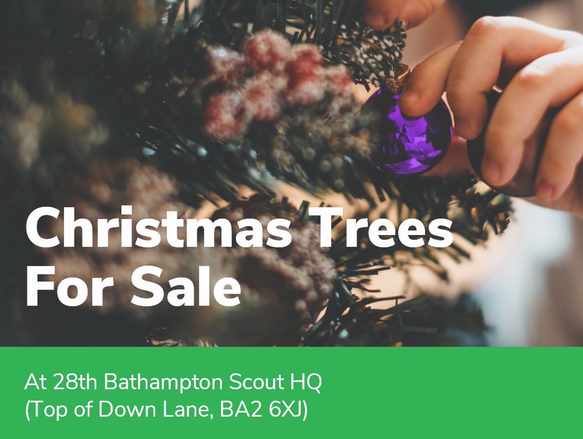 Bathampton Scouts are selling Christmas trees again this year. 
7th (this Saturday) and 14th December 2024
11am-3pm
From our HQ on Warminster Road. 
Beautiful, low-drop Nordmann pines.  
From £25.
To pre-order -  bathamptonscouts.org/tree-order