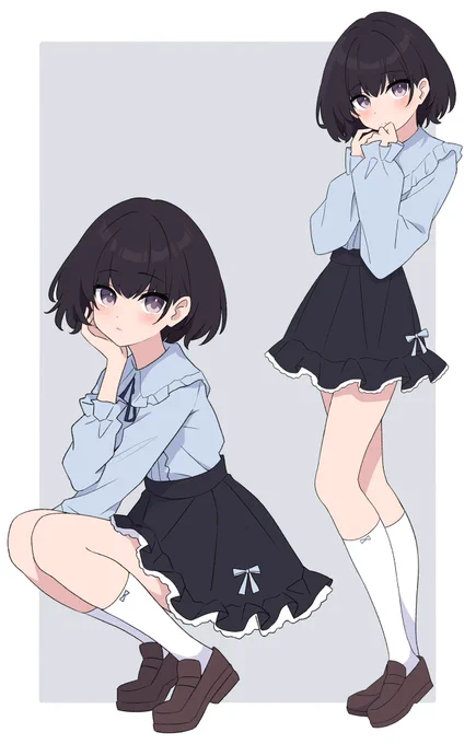 水色地雷系スタイルの男の娘 