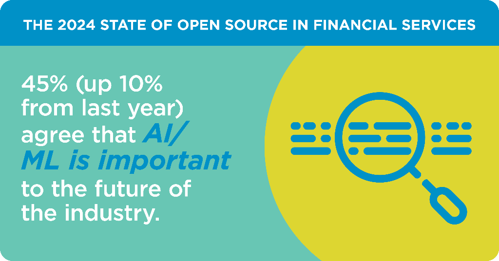 FINOSFoundation's tweet photo. π’ 45% (up 10% from last year) agree that AI/ML is important to the future of the financial services industry π€
β‘οΈ Download the FREE 2024 report now: https://t.co/DpS6snBKRn
@linuxfoundation #FINOS #OpenSource #OSS #FinancialServices #OSPO #Fintech #DeveloperContributions https://t.co/VV4AWnwmpQ