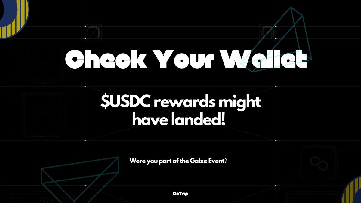detrip_travel's tweet photo. ♥️Congratulations to Our Winners! 💸
Were you among the 10 lucky winners of the Galxe Event in partnership with @MetaCarbon_Mist? 
Your $USDC rewards are on their way! 👀
Thank you for participating and stay tuned for more exciting opportunities.
#DeTrip #Web3 #CryptoRewards #USDC #Galxe #Airdrop