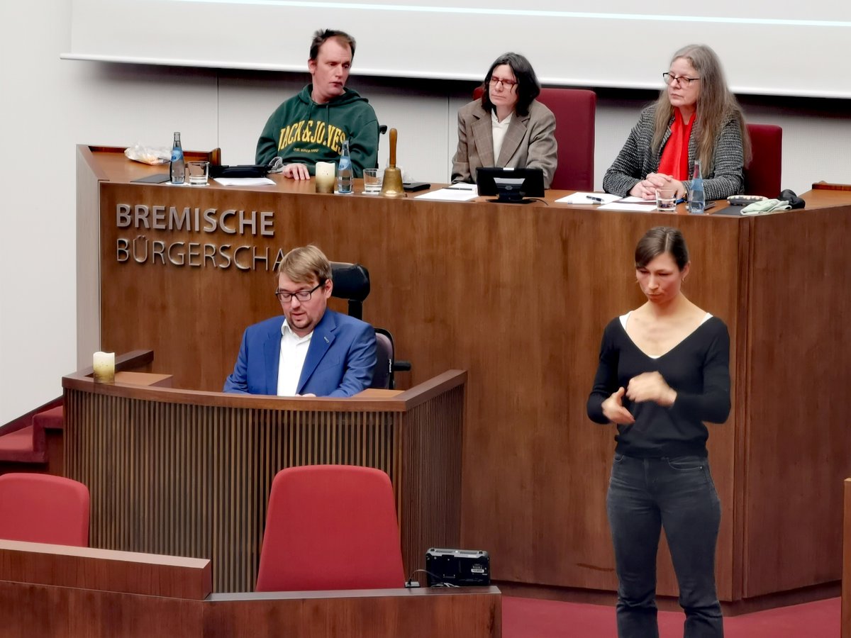 Heute  findet das 29. Bremer Behindertenparlament mit dem Leitantrag  „Inklusion wiederbeleben“ statt! Das Behindertenparlament tagt in der <a href="/HBBuergerschaft/">Bremische Bürgerschaft</a> 
Zum Livestream:
bremische-buergerschaft.de/index.php?id=l…