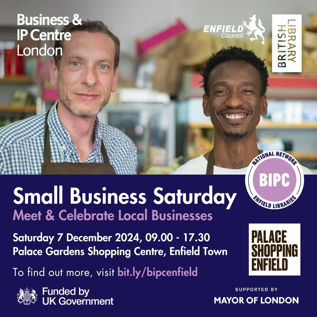 EnfieldCouncil's tweet photo. Join us tomorrow at Palace Shopping in Enfield Town for Small Business Saturday 📍

Discover amazing products from local entrepreneurs, support local businesses and find the perfect gift for the holidays.  🎄

#SmallBusinessSaturday #Enfield  #BusinessGrowth #BIPCEnfield https://t.co/5561SFFjEx