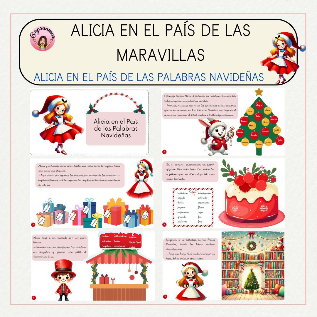 Alicia en el País de las Palabras Navideñas
¿Te imaginas un mundo lleno de letras, retos lingüísticos y magia navideña? En nuestra actividad "Alicia en el País de las Palabras Navideñas", los niños/as se embarcan en una aventura para salvar la Navidad.
canva.com/design/DAGWlj7…