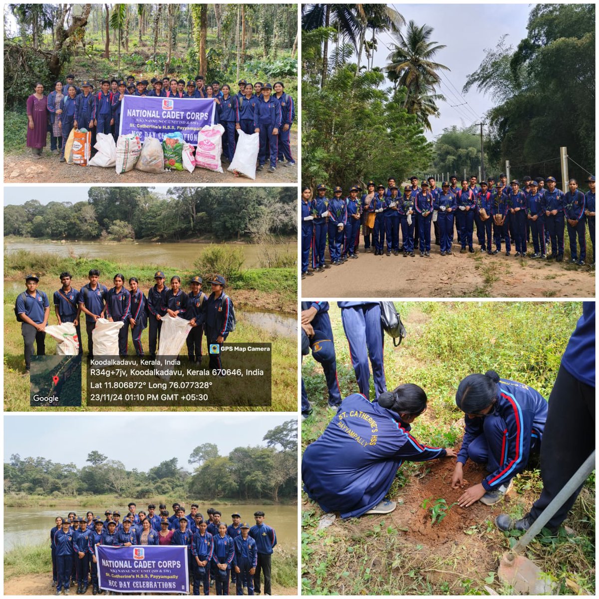 9kNaval's tweet photo. Naval NCC Cadets of St. Catherine's HSS @9kNaval undertook a cleanup drive at Koodal Kadave,Wayanad,restoring its natural beauty by removing waste.Cadets also planted trees along the riverbank,promoting sustainability and environmental conservation.

@HQ_DG_NCC @NCC_KER_LAK_DTE https://t.co/nwRErnPjtc