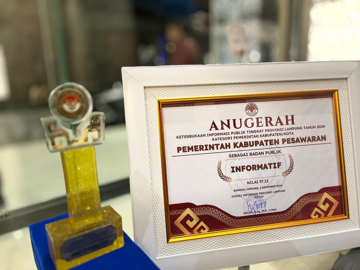 Semoga bisa menjadi penanda untuk terus meningkatkan layanan informasi publik di Pesawaran.