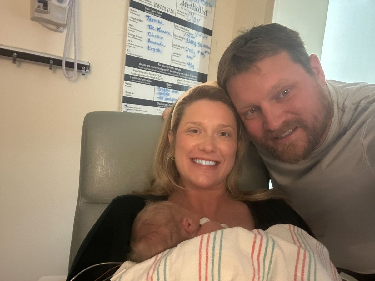 CoachNeel_MHS's tweet photo. Our newest and tiniest baby Bulldogs, Clay Allen Neel was born on December 4th at 1:46pm, 18.5 inches long and weighting in at 5 lbs 15 oz at 34 weeks and 5 days! We are so in love and can’t wait to watching him grow! 🩵 https://t.co/3kQIYw7tMR