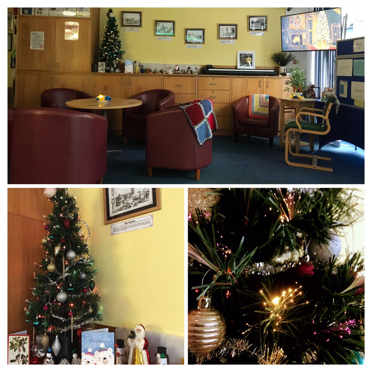 The volunteers were busy yesterday getting the Centre ready for #Christmas .We wanted it to look festive and welcoming for the Singing Group today. Gill will be leading the singing with a host of familiar seasonal songs followed by coffee and cake