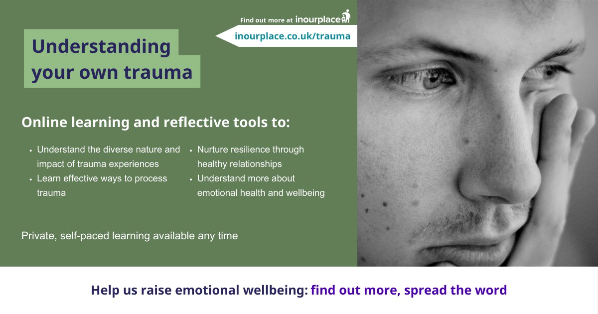 During this #NationalGriefAwarenessWeek, you can use the code 'NWSOL' to gain free access to the 'Understanding your own trauma' online course on inourplace.
inourplace.heiapply.com/online-learnin…
#SolihullGCymru #cefnogiteuluoedd <a href="/BetsiCadwaladr/">Betsi Cadwaladr</a>