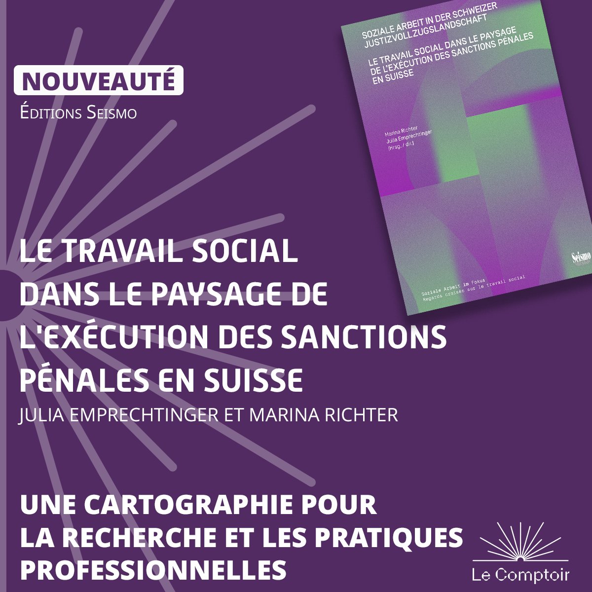 Le Comptoir des presses d'universités (@lcdpu) on Twitter photo Nouveau 📚
Le Travail social dans le paysage de l'exécution des sanctions pénales en Suisse, <a href="/SeismoVerlag/">Seismo Verlag/Éditions Seismo/Seismo Press</a>
Un panorama du travail social suisse dans l'exécution des sanctions, à partir de contributions issues de la pratique et de la recherche
👉Le livre: lcdpu.fr/books/3B24CF33… Nouveau 📚
Le Travail social dans le paysage de l'exécution des sanctions pénales en Suisse, <a href="/SeismoVerlag/">Seismo Verlag/Éditions Seismo/Seismo Press</a>
Un panorama du travail social suisse dans l'exécution des sanctions, à partir de contributions issues de la pratique et de la recherche
👉Le livre: lcdpu.fr/books/3B24CF33…