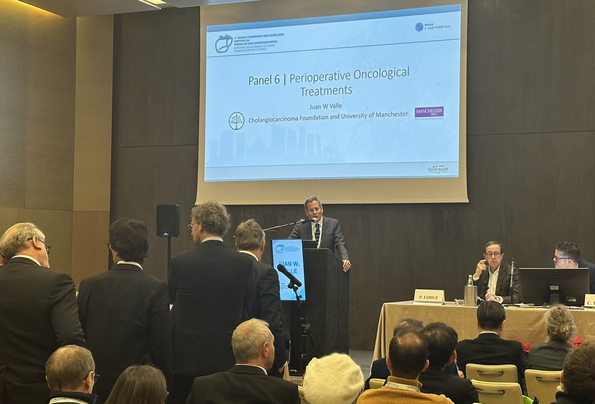 Ernesto Sparrelid (@sparrelid) on Twitter photo Great presentation by professor Juan W Valle from <a href="/OfficialUoM/">The University of Manchester</a> and <a href="/curecc/">Cholangiocarcinoma Foundation</a> on statements for perioperative oncological treatments at first world consensus conference on #pCCA.
<a href="/FrancescaRatti3/">Francesca Ratti</a> <a href="/Ch_Tschuor/">Christoph Tschuor</a> <a href="/hpb_so/">SoMe4HPB</a> <a href="/HpbKarolinska/">Karolinska-HPB</a> Great presentation by professor Juan W Valle from <a href="/OfficialUoM/">The University of Manchester</a> and <a href="/curecc/">Cholangiocarcinoma Foundation</a> on statements for perioperative oncological treatments at first world consensus conference on #pCCA.
<a href="/FrancescaRatti3/">Francesca Ratti</a> <a href="/Ch_Tschuor/">Christoph Tschuor</a> <a href="/hpb_so/">SoMe4HPB</a> <a href="/HpbKarolinska/">Karolinska-HPB</a>
