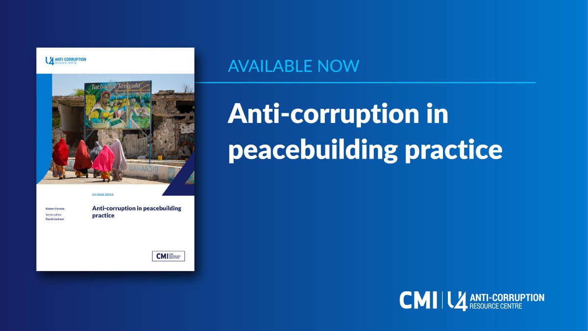 36% of peace processes since 1990 included anti-corruption provisions, but there are few peace agreements addressing instances of past corruption and asset recovery.

New U4 paper at 👇
u4.no/publications/a…

#Peacebuilding #AntiCorruption