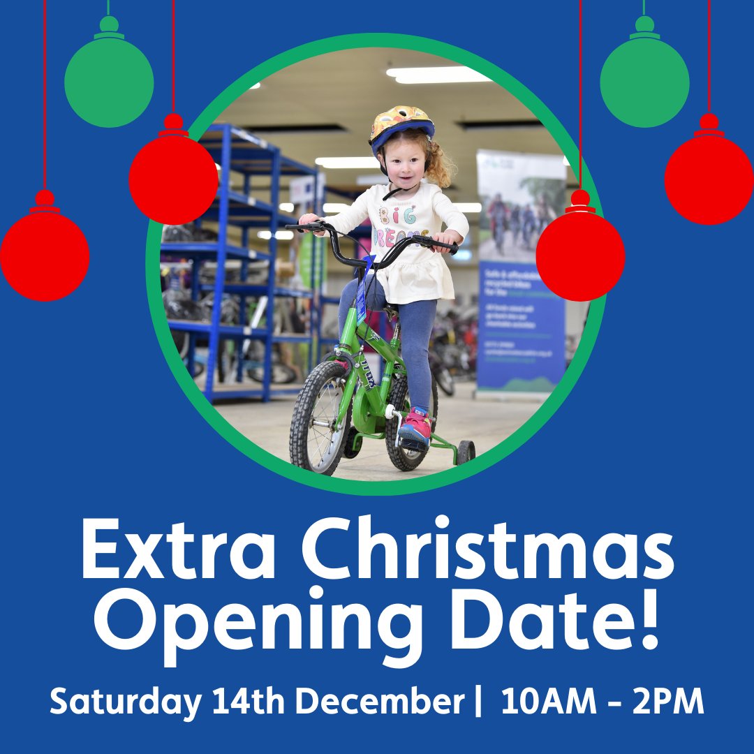 ActiveLancs's tweet photo. 🎄Exciting News! Active Cycles have added an EXTRA DATE to their Christmas Opening Hours - Saturday 14th December!
🚲Children's Bikes are just £25, or £15 if you trade-in, and Adult Bikes are £50 - why not grab yourself an affordable Christmas Present? https://t.co/XLoWhR2Yfs