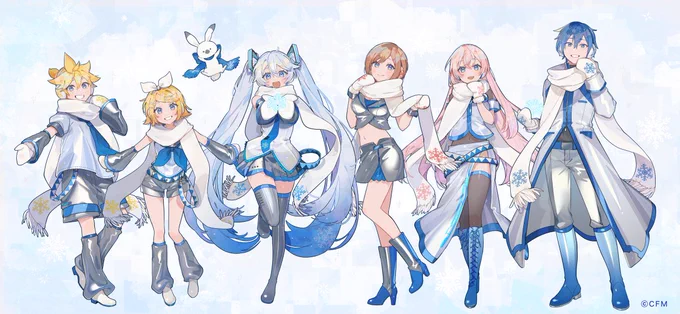 雪ミクスカイタウン10周年をお祝いして新規ビジュアルを描かせていただきました雪ミク #雪ミクスカイタウン 