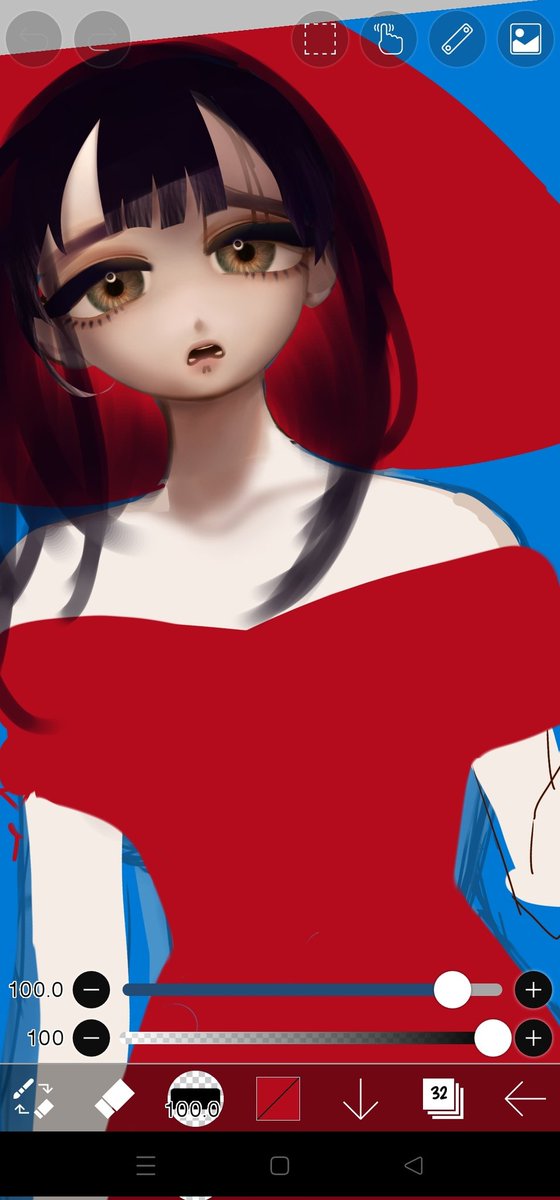 SHE LOOKS MAD? BUT SAD?!? 
WAHHH I'm so tired can anyone help me eith my artblock?? 😭