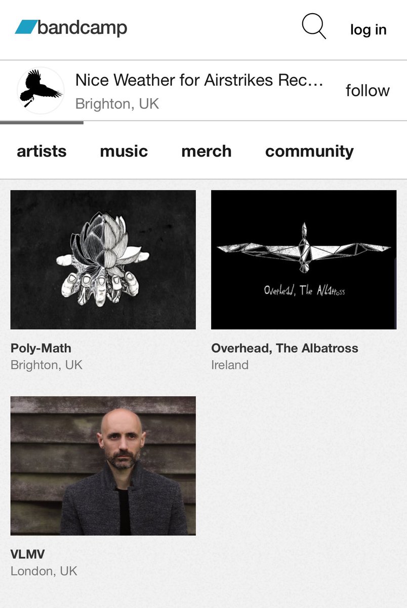 It’s #BandcampFriday and we have a shiney new #bandcamp for all your listening needs 😋

niceweatherforairstrikes.bandcamp.com

<a href="/VLMVmusic/">VLMV</a> <a href="/polymathrock/">Poly-Math</a> <a href="/OvrhdThAlbtrss/">OverheadTheAlbatross</a> 

#postrock #progrock #ambient #newmusic