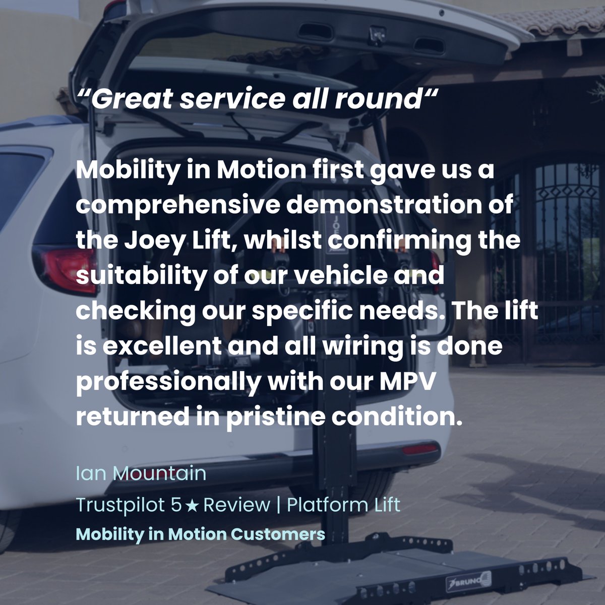 Ian came to us looking for a solution to lift his #mobilitydevice into his car. 

After discussing his requirements and checking compatibility, we advised that a platform lift was the ideal adaptation!

Read more of our customer's reviews💙 bit.ly/4fYK6ks