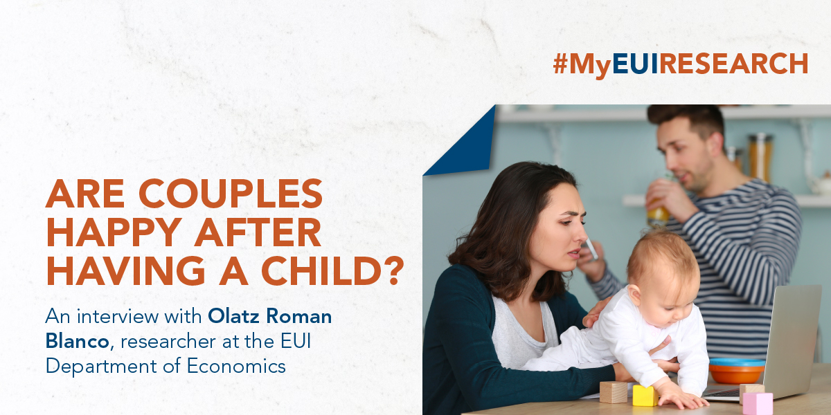 European University Institute (@eui_eu) on Twitter photo "When a child is born, there is a large decrease in relationship quality.''
🔎 <a href="/olatz_roman/">Olatz Román</a> <a href="/EUI_ECO/">Economics at EUI</a> discusses her research on family issues from a gender perspective.
Read the interview 👉 loom.ly/KOd7Epk
#MyEUIResearch "When a child is born, there is a large decrease in relationship quality.''
🔎 <a href="/olatz_roman/">Olatz Román</a> <a href="/EUI_ECO/">Economics at EUI</a> discusses her research on family issues from a gender perspective.
Read the interview 👉 loom.ly/KOd7Epk
#MyEUIResearch
