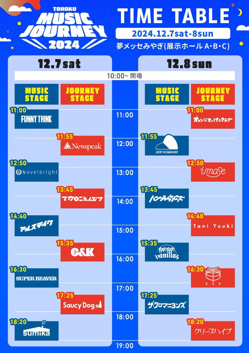 明 日！】 2024年12月7日(土) 「TOHOKU MUSIC JOURNEY 2024」 @夢