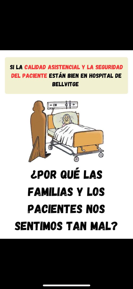 bombonsit1's tweet photo. @hbellvitge @BiblioBellvitge Repetid conmigo... Para que haya una verdadera calidad y seguridad del paciente en los hospitales, no se puede mentir cuando sucede un EVENTO ADVERSO GRAVE. Obviamente hay que investigarlo para aprender y que no vuelva a ocurrir. Nunca ocultarlo. Capichi Hospital de Bellvitge? https://t.co/X84DrbzFQ6