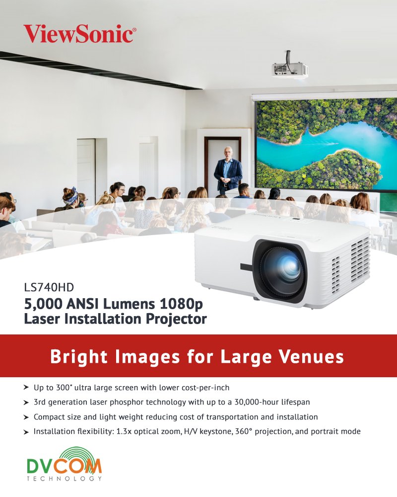 DvcomTechnology's tweet image. 🎥💡 Looking for a projector? Meet ViewSonic LS740HD – 5000-lumen Full HD laser brilliance for boardrooms, classrooms, or home golf! Compact, eco-friendly, & vivid. Book a demo today! ⛳️
#ViewSonic #DVCOM #ProjectorTech