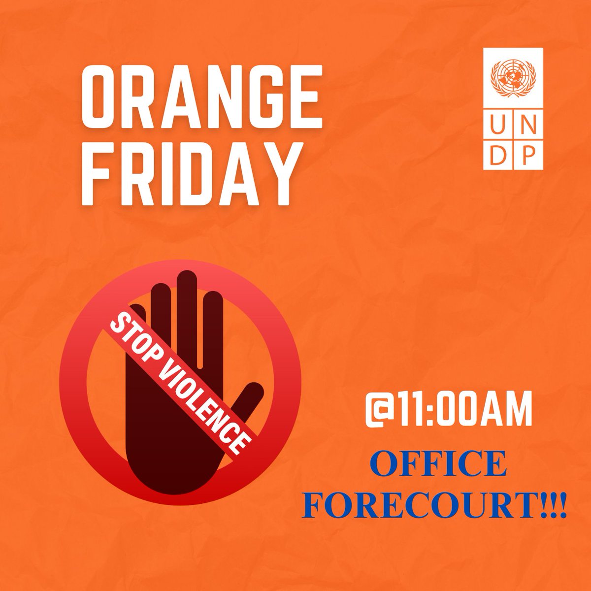 UNDP in Sierra Leone (@undpsierraleone) on Twitter photo Day 1⃣2⃣12 of #16DaysOfActivism
<a href="/UNDPSierraLeone/">UNDP in Sierra Leone</a> staff are taking a stand against #GBV today on #OrangeFriday! Join us as we UNITE to end gender-based violence as part of the #16DaysOfActivism campaign.
🕚 11:00 AM
📍 Office Forecourt (Car Park)
#EndGBV Day 1⃣2⃣12 of #16DaysOfActivism
<a href="/UNDPSierraLeone/">UNDP in Sierra Leone</a> staff are taking a stand against #GBV today on #OrangeFriday! Join us as we UNITE to end gender-based violence as part of the #16DaysOfActivism campaign.
🕚 11:00 AM
📍 Office Forecourt (Car Park)
#EndGBV