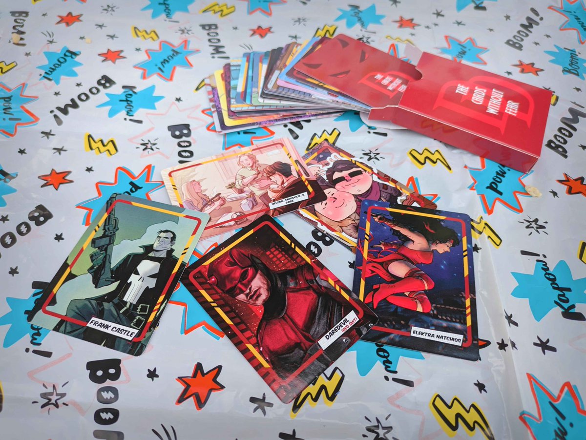 justin2mitch's tweet photo. hiii~ long time no post but some artist friends and i are selling daredevil trading cards for our "cards without fear" fan project! i illustrated college era mattfoggy and matt murdock himself! 😈

proceeds go to the american civil liberties union (ACLU)! details in the reply 👇 https://t.co/zWVuKLRPO7
