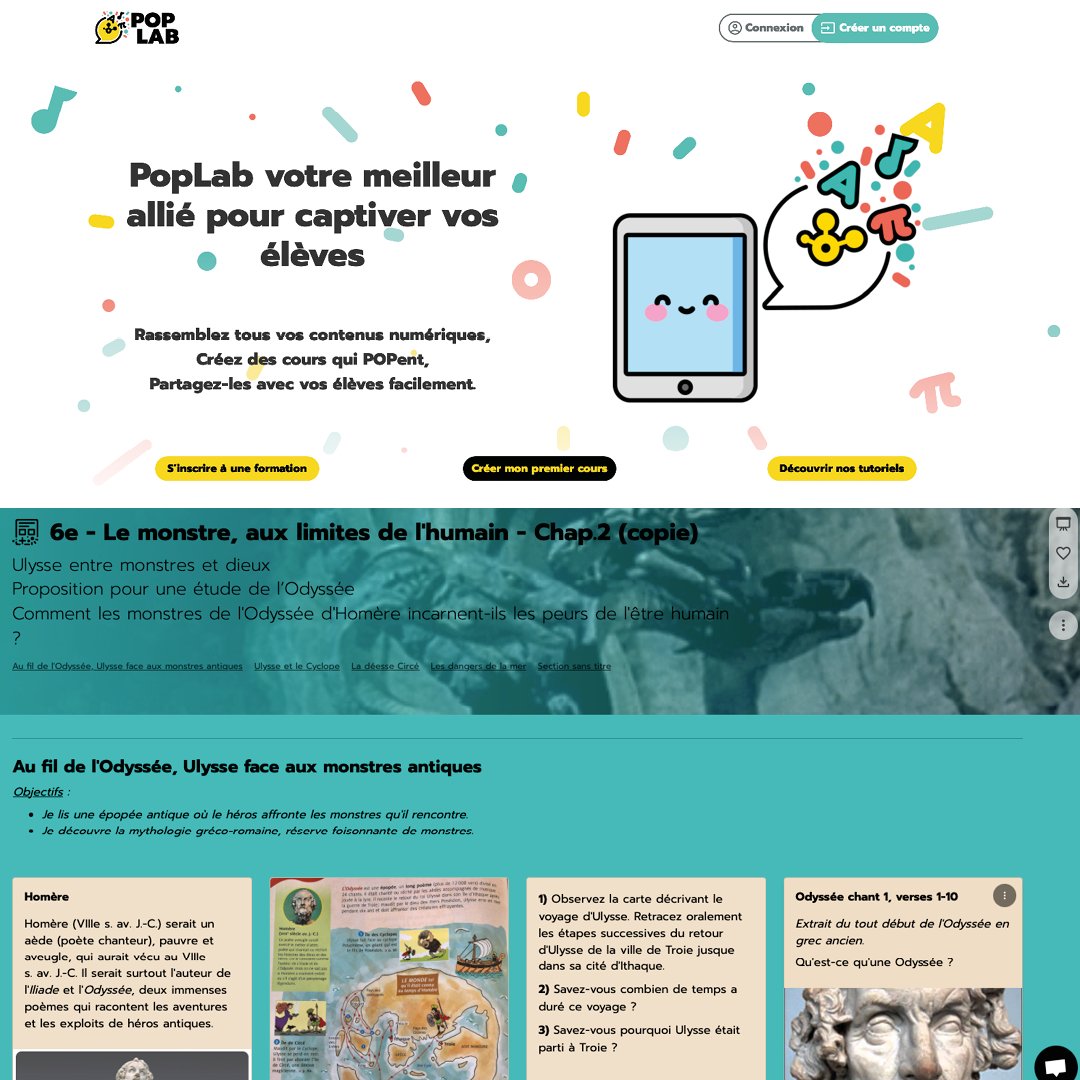🗞L'Actu des Éditeurs I PopLab

📚Concevez des cours facilement pour captiver vos élèves avec PopLab

✌Rassemblez tous vos contenus numériques
⚡️Créez des cours qui POPent
💡Partagez-les avec vos élèves

🔗poplab.education

#numeriqueeducatif #enseigner #popLab
