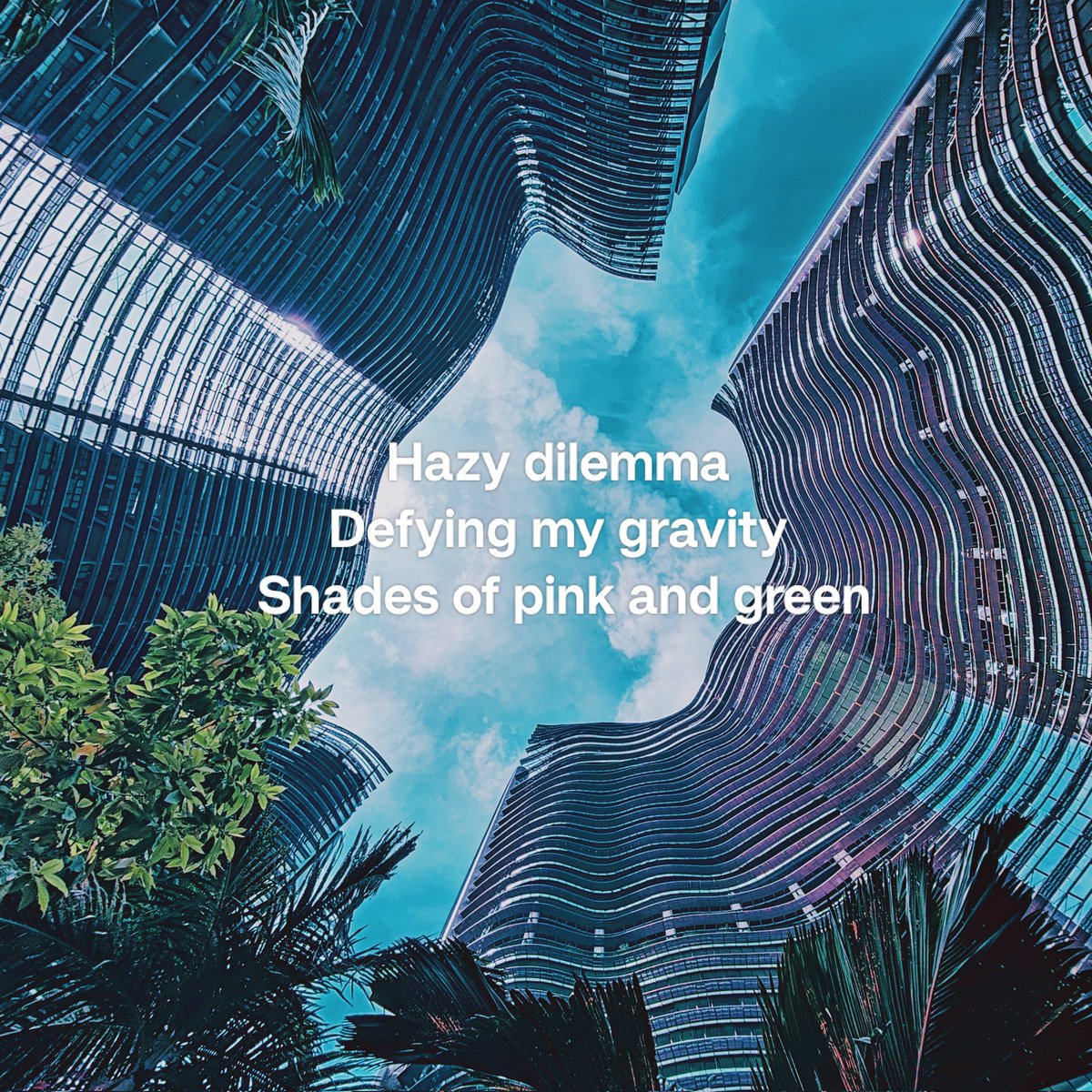 Bababelachan's tweet photo. Hazy dilemma 
Defying my gravity 
Shades of pink and green
#Wicked #haiku #poetry #poetrycommunity #poetrylovers https://t.co/DuvfIA1UeQ