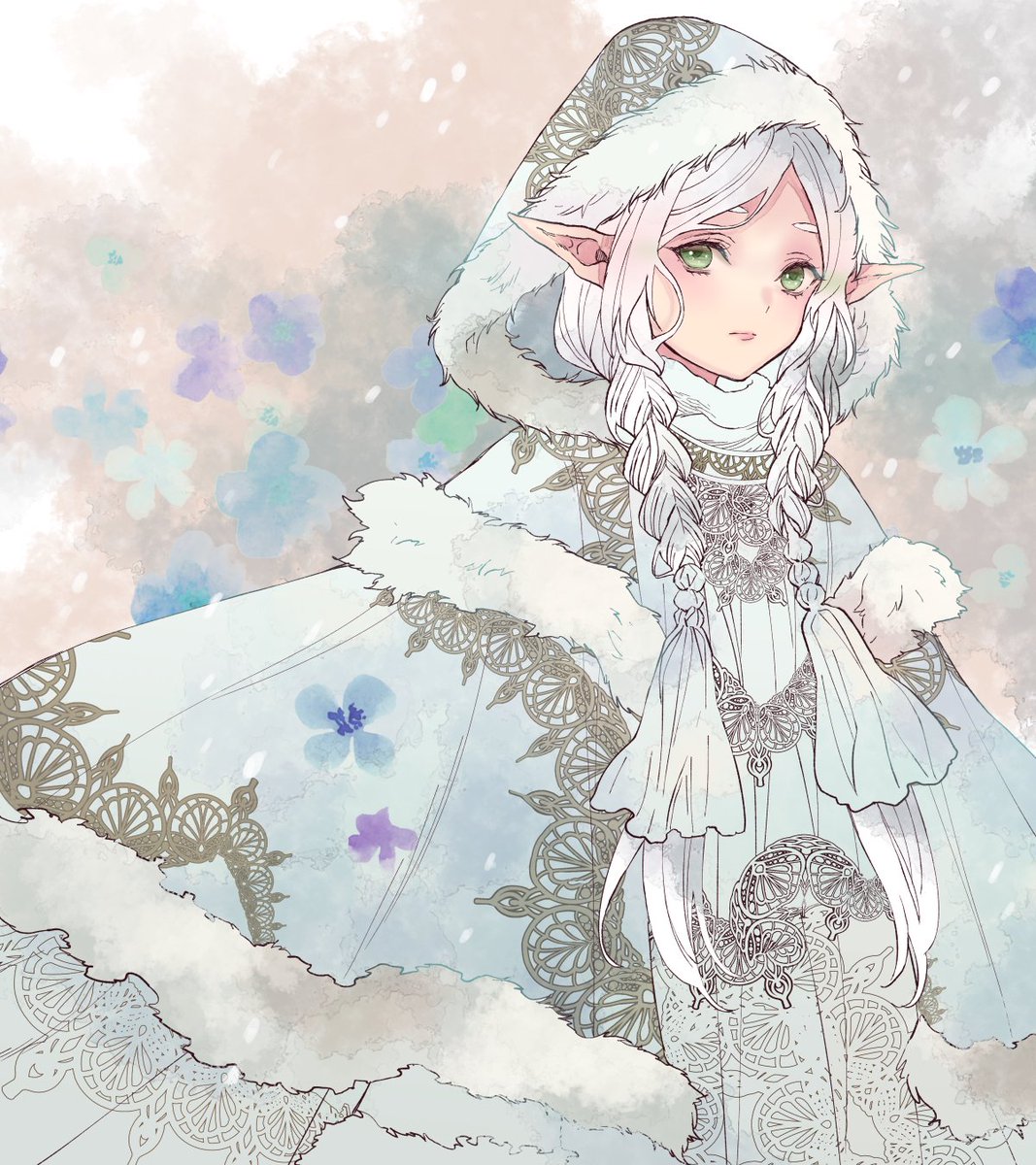 kazanori901's tweet photo. 雪のエルフの少女フリーレン https://t.co/Y0UIq4Feeg