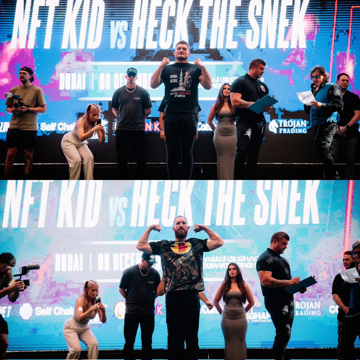 CryptoFightWeek's tweet photo. 🔥LAST NIGHT WAS JUST THE BEGINNING! 🔥

The energy at the weigh-ins yesterday was off the charts! 🥊

Who’s ready for the biggest night in crypto and combat? 👀

[ #CFN5 | DEC 6 | DUBAI | 🎟️ LINK IN BIO | STREAMING ON X &amp; YT ]

@blknoiz06 @BenArmstrongsX @grimace85 https://t.co/WkYC9hzhwV