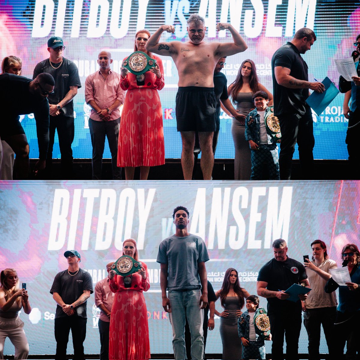 CryptoFightWeek's tweet photo. 🔥LAST NIGHT WAS JUST THE BEGINNING! 🔥

The energy at the weigh-ins yesterday was off the charts! 🥊

Who’s ready for the biggest night in crypto and combat? 👀

[ #CFN5 | DEC 6 | DUBAI | 🎟️ LINK IN BIO | STREAMING ON X &amp; YT ]

@blknoiz06 @BenArmstrongsX @grimace85 https://t.co/WkYC9hzhwV