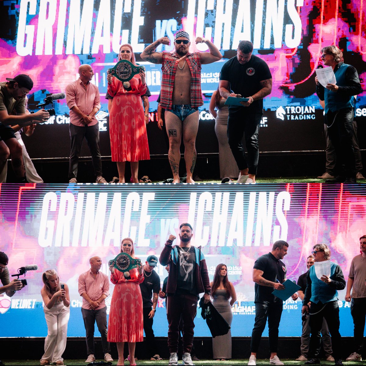 CryptoFightWeek's tweet photo. 🔥LAST NIGHT WAS JUST THE BEGINNING! 🔥

The energy at the weigh-ins yesterday was off the charts! 🥊

Who’s ready for the biggest night in crypto and combat? 👀

[ #CFN5 | DEC 6 | DUBAI | 🎟️ LINK IN BIO | STREAMING ON X &amp; YT ]

@blknoiz06 @BenArmstrongsX @grimace85 https://t.co/WkYC9hzhwV