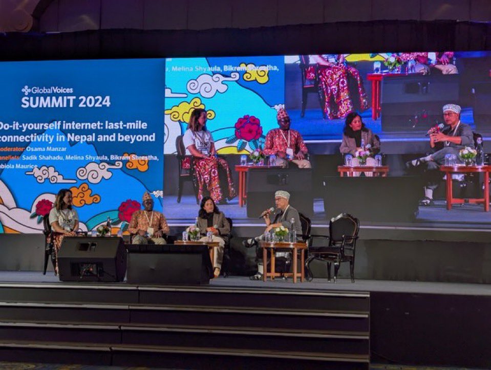 #GVSummit2024! What #offline solutions are available for people with limited or not access to the internet 🤔. 

Panel session: Do-it-yourself internet: Securing last-mile connectivity in Nepal and beyond. 

Great insights from our wonderful panelists 👏🏼.