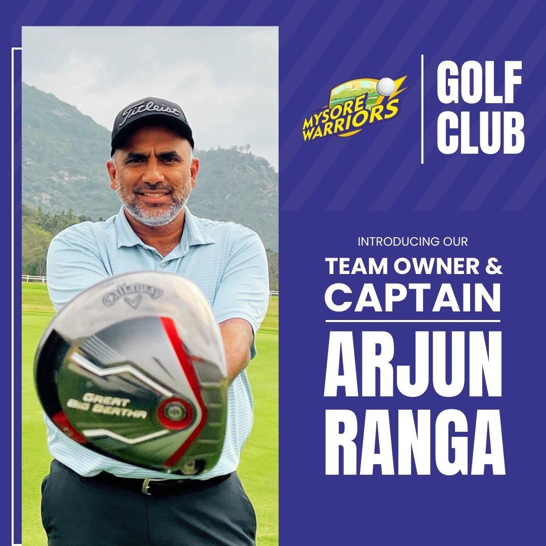 We’ve all seen his passion off the field, and we’re excited to see him take to the course as our Warrior in Chief! 🫡

Introducing, <a href="/arjunranga/">Arjun Ranga</a> the team owner and Captain ©️ of the Mysore Warriors Golf Club. Let’s all cheer for the captain and his team! 🏆
#MysoreWarriorsGolfClub