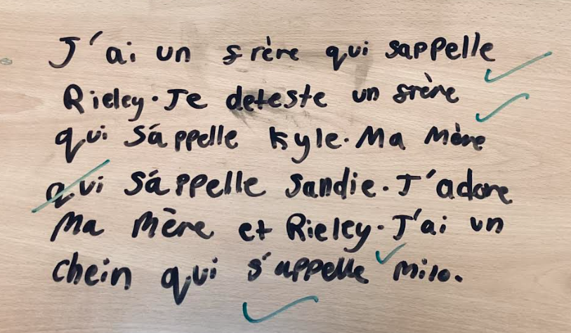 Huxlow's tweet image. Yesterday, our Year 7 students showcased their linguistic talents in French class, and we couldn&apos;t be prouder! Miss Maubert was truly impressed with the high quality of sentences the students wrote about their families, right on their tables. #Ambition #Pride #FrenchClass
