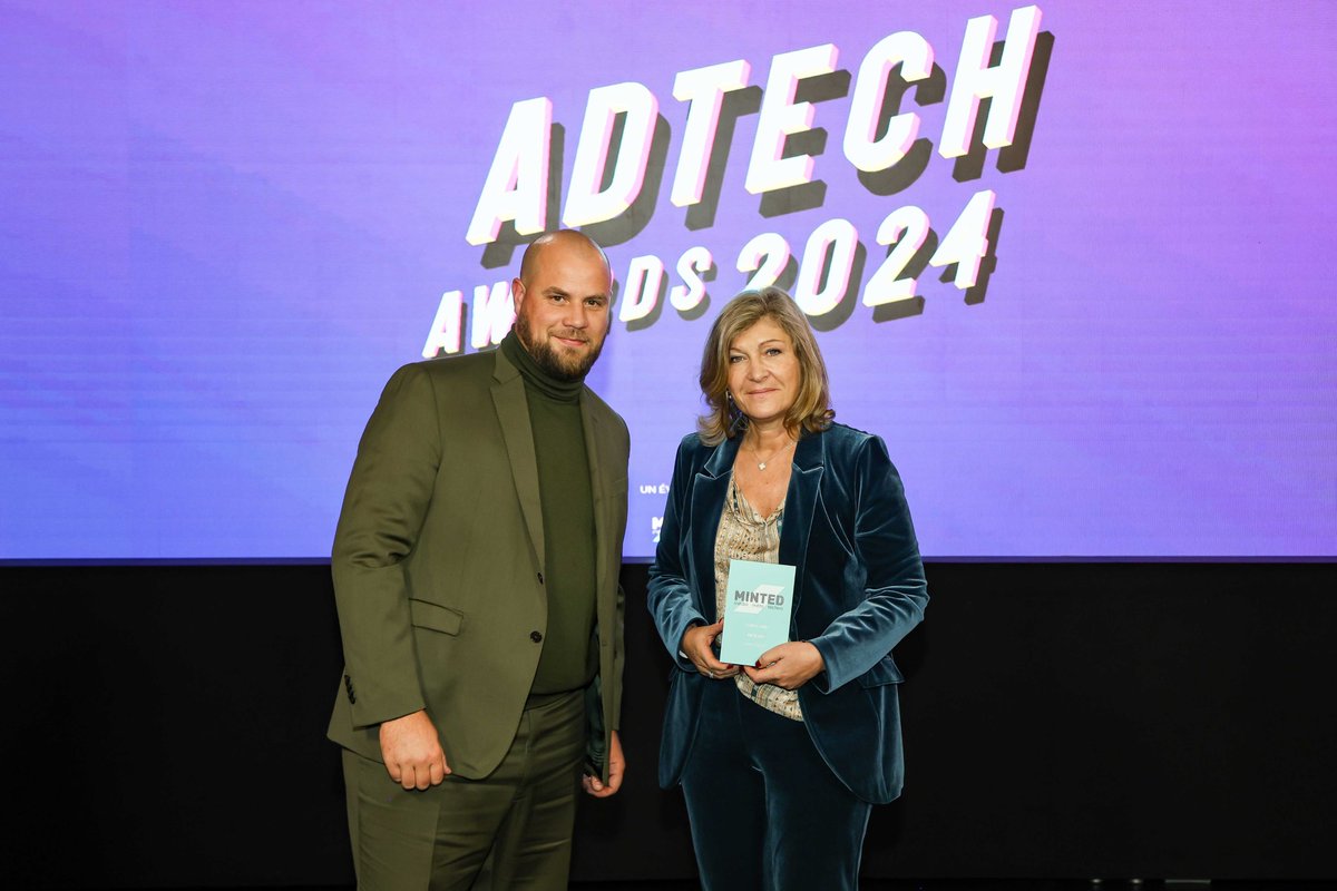 Les #AdTechAwards, organisés par <a href="/mntd_/">Minted</a> et <a href="/Uniondesmarques/">Union des marques</a>, récompensaient hier soir <a href="/francetvpub/">FranceTV Publicité</a> du titre de Régie de l’Année 2024 !

Je suis très fière de cette distinction qui souligne une fois encore notre dynamisme en matière d’innovation, d’attention et de digitalisation.