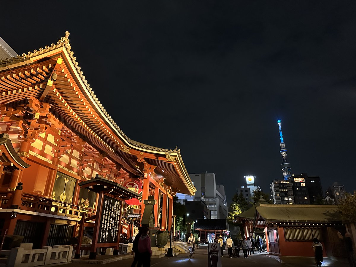 JPTravelCentre's tweet photo. The night view of Sensoji Temple. The blue tower visible in the distance is the Tokyo Skytree.
#sensoji #asakusa #tokyoskytree #jrpass #japanrailpass #japantravelcentre #japantravel https://t.co/gVpiDBo791