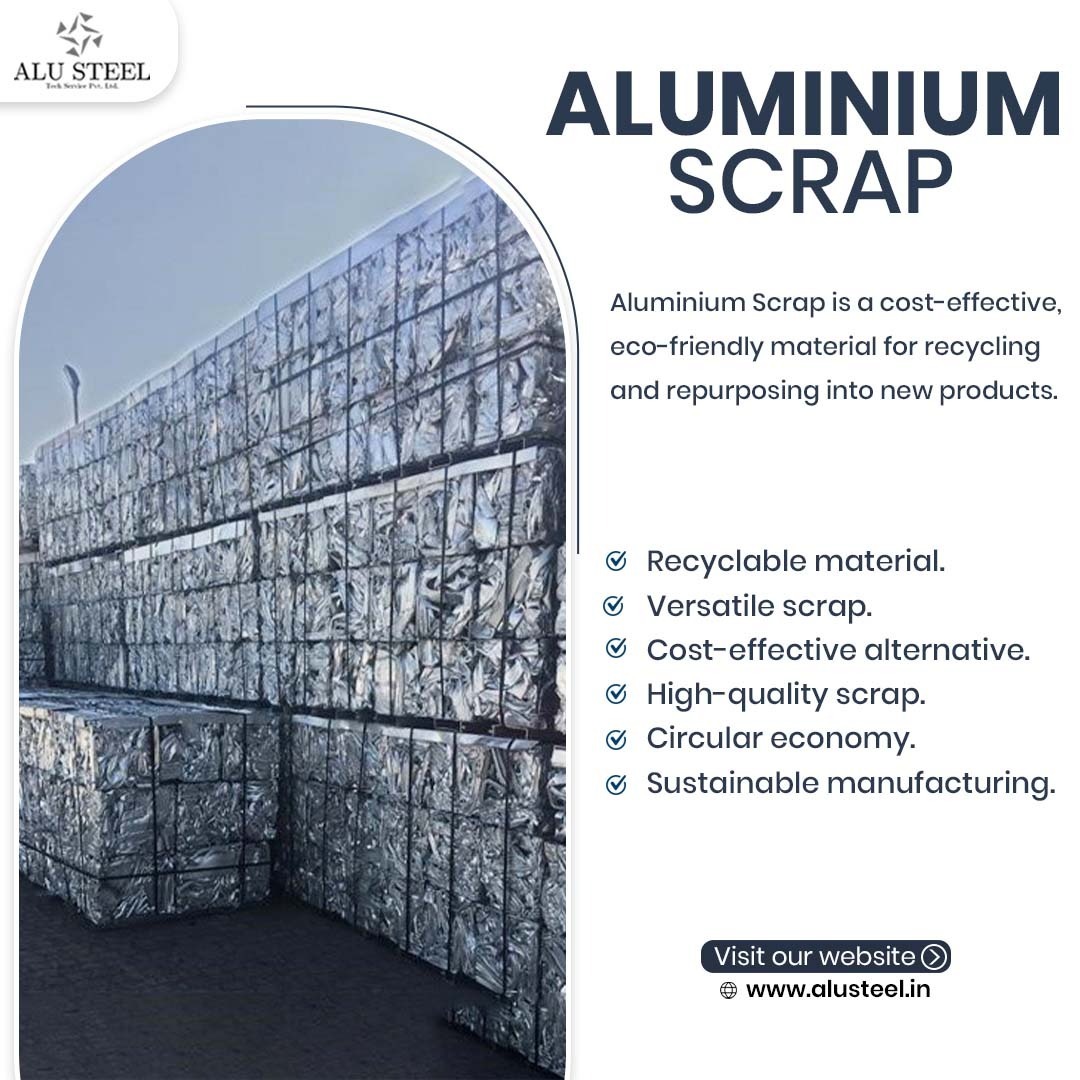 TechAlusteel's tweet image. ALU STEEL Tech Services presents high-quality Aluminium Scrap – a cost-effective, eco-friendly solution for sustainable manufacturing. 
Visit for more: alusteel.in
#ALUSTEELTech #AluminiumScrap #RecycledMaterials #SustainableManufacturing