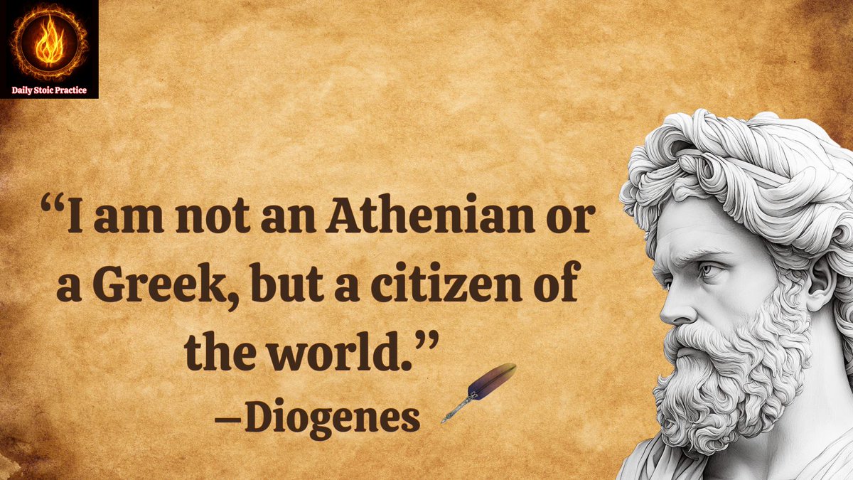 StoicPractice's tweet photo. “I am not an Athenian or a Greek, but a citizen of the world.” –Diogenes

#diogenes #stoicismphilosophy  #dailystoicpractice https://t.co/5zPtShTgYn