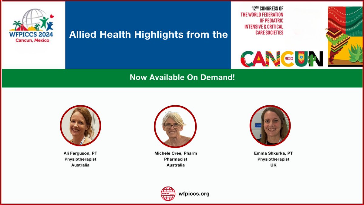 📢If you missed both #WFPICCS24 &amp; our November #AHP webinars, you can👀them on demand‼️

Two impactful webinars highlight the work of  #AlliedHealth professionals in the #PedsICU 

👀 or👂to them👉wfpiccs.org/webinars-for-t…

#PEM #pediatrics #paediatrics