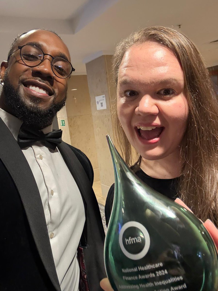 Zoe Merchant OT (@zoemerchantot) on Twitter photo Ecstatic to share our <a href="/LungCheck/">GMTargetedLungHealthCheck</a> expansion won the <a href="/HFMA_UK/">HFMA</a> award for addressing health inequalities! Our brilliant finance director Lucy & Ops mgr Taff collected the award #NHSFinance #HFMAAwards <a href="/OFButter20/">Oliver Butterworth</a> <a href="/GM_Cancer/">Greater Manchester Cancer Alliance</a> <a href="/AlisonLewin7/">Alison Lewin Jones</a> <a href="/RachelMortime11/">Rachel Mortimer</a> <a href="/MFTnhs/">MFT NHS</a> <a href="/hsbalata/">Haval Balata</a> <a href="/drasharman/">Anna Sharman</a> Ecstatic to share our <a href="/LungCheck/">GMTargetedLungHealthCheck</a> expansion won the <a href="/HFMA_UK/">HFMA</a> award for addressing health inequalities! Our brilliant finance director Lucy & Ops mgr Taff collected the award #NHSFinance #HFMAAwards <a href="/OFButter20/">Oliver Butterworth</a> <a href="/GM_Cancer/">Greater Manchester Cancer Alliance</a> <a href="/AlisonLewin7/">Alison Lewin Jones</a> <a href="/RachelMortime11/">Rachel Mortimer</a> <a href="/MFTnhs/">MFT NHS</a> <a href="/hsbalata/">Haval Balata</a> <a href="/drasharman/">Anna Sharman</a>