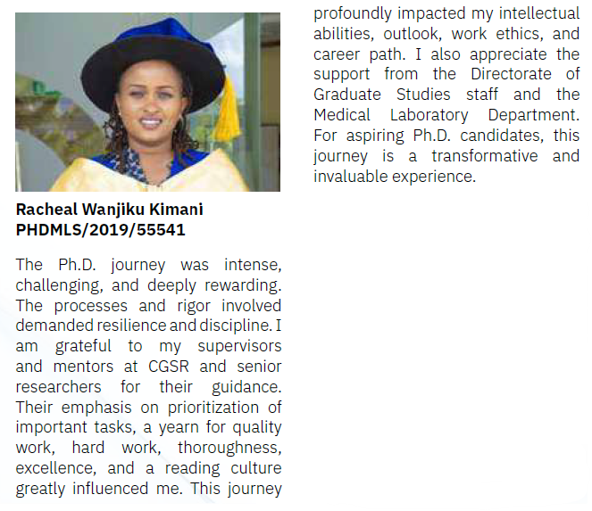 CRID_MKU's tweet photo. Congratulations Dr. Rachael Kimani PhD. of @CRID_MKU
on your graduation at @MountKenyaUni.  Her thesis was on characterizing carbapenems resistance in bacteria producing gram negative bacilli.  She was supervised and supported by @jesseGitaka and @benkanoi #MKU26thGraduation https://t.co/ezyTX9qeVB