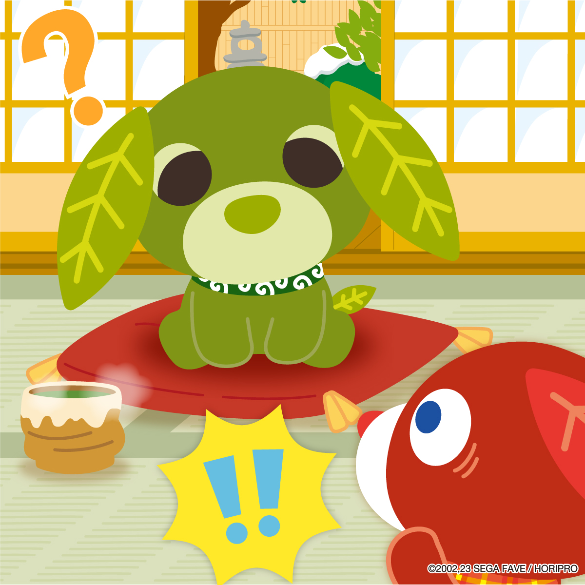 ⠀ あっ！お茶を飲みすぎて 濃茶犬になっちゃった…！？ #お茶犬