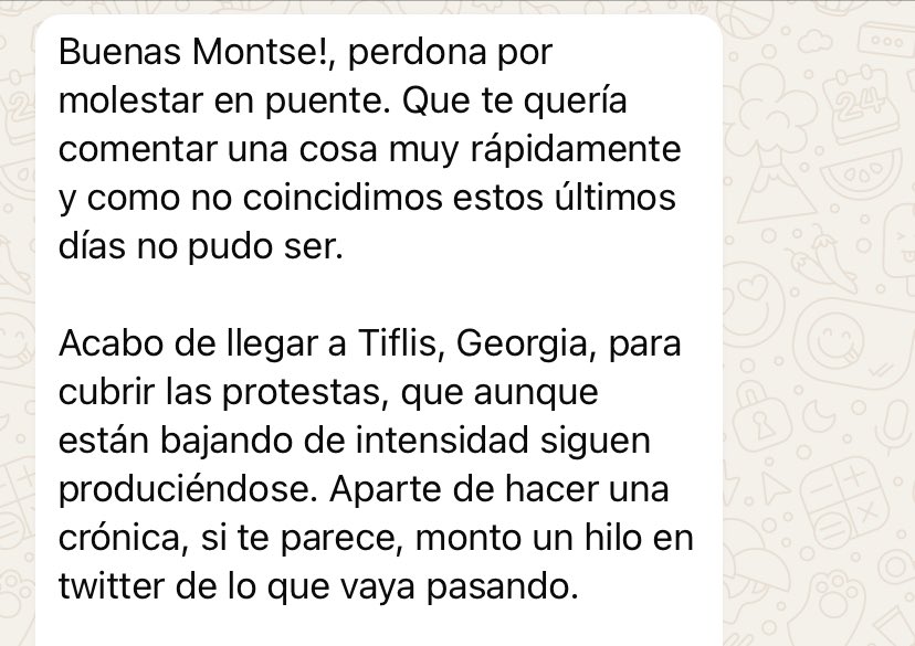 Por la mañana temprano recibí este WhatsApp de <a href="/_pedropascual/">Pedro Pascual</a>, redactor de <a href="/_Infoactualidad/">Infoactualidad</a>, el periódico de la <a href="/UCMccinf/">Facultad Ciencias Información</a>. 
Qué maravilla trabajar con equipos así, con estudiantes a los que les apasiona el #periodismo.
