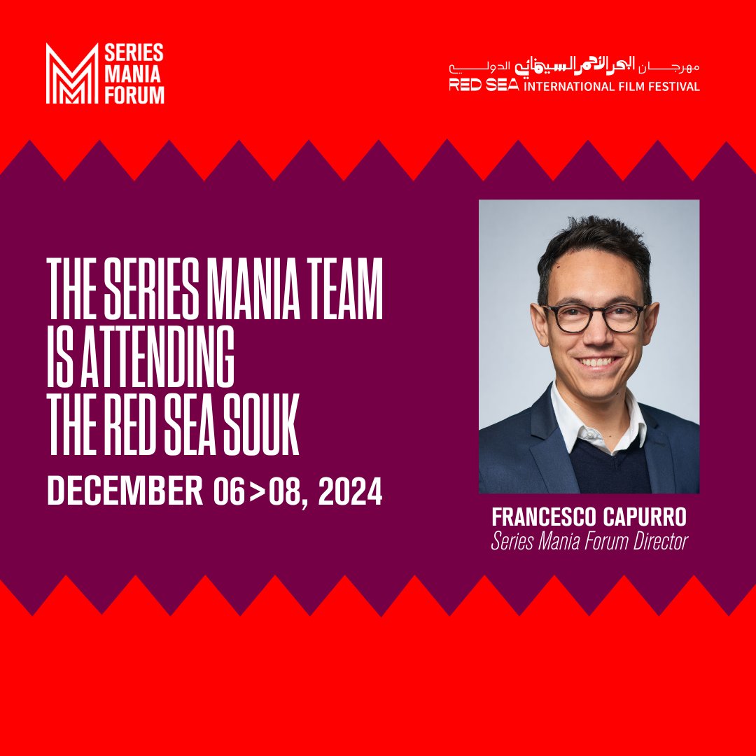 SERIES MANIA FORUM (@seriesmaniapro) on Twitter photo 🌟Francesco Capurro will represent Series Mania Forum at the <a href="/RedSeaFilm/">RedSeaFilm</a> - Red Sea Souk!
Want to meet and connect?
• Francesco Capurro - Series Mania Forum Director
📩 francesco.capurro@seriesmania.com
<a href="/fra_capurro/">Francesco Capurro</a> 
See you there!
#RedSeaSouk #SeriesManiaForum #SeriesMania 🌟Francesco Capurro will represent Series Mania Forum at the <a href="/RedSeaFilm/">RedSeaFilm</a> - Red Sea Souk!
Want to meet and connect?
• Francesco Capurro - Series Mania Forum Director
📩 francesco.capurro@seriesmania.com
<a href="/fra_capurro/">Francesco Capurro</a> 
See you there!
#RedSeaSouk #SeriesManiaForum #SeriesMania