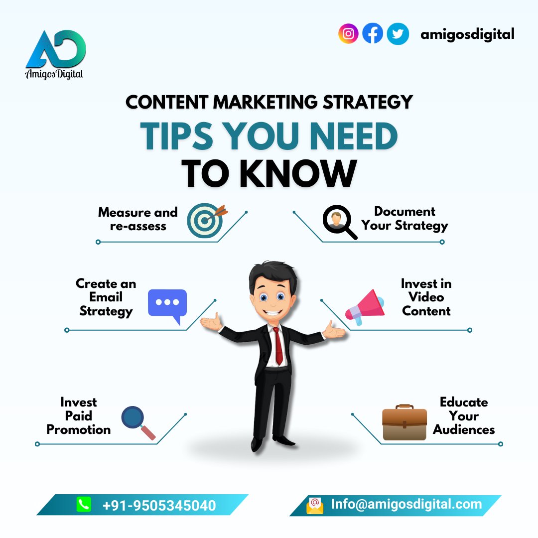 AmigosDigital's tweet photo. 🚀 Unlock the power of Content Marketing! Here are must-know tips to boost your strategy
📞9505345040
https://t.co/PHGDebQ6af
#amigosdigital #ContentStrategy #contentcreating #content #DigitalMarketing #Bangalore #contentmarketing https://t.co/d3GwK7WZmJ