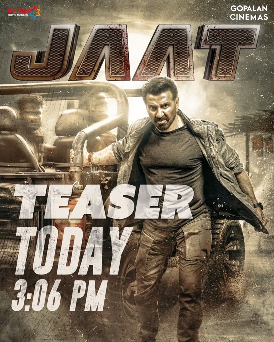 gopalan_cinemas's tweet image. Get ready for an electrifying journey! The JAAT teaser drops today at 3:06 PM
at Gopalan Cinemas.
Be the first to witness the action and excitement unfold on the big screen.
Don't miss out!

#JAATTeaser #GopalanCinemas #BlockbusterAlert #ComingSoon #CinemaLovers