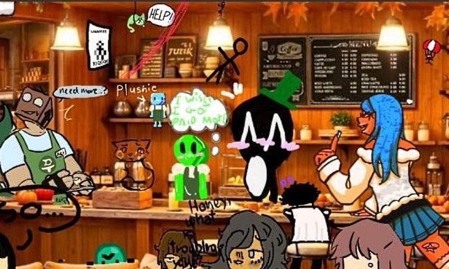 Create_cucarach's tweet photo. Can you spot Collie?
#magma #oc #bar #party #artdraft #drawing #fun #gyaru #artists #art #photo https://t.co/cXpmCMEa1F