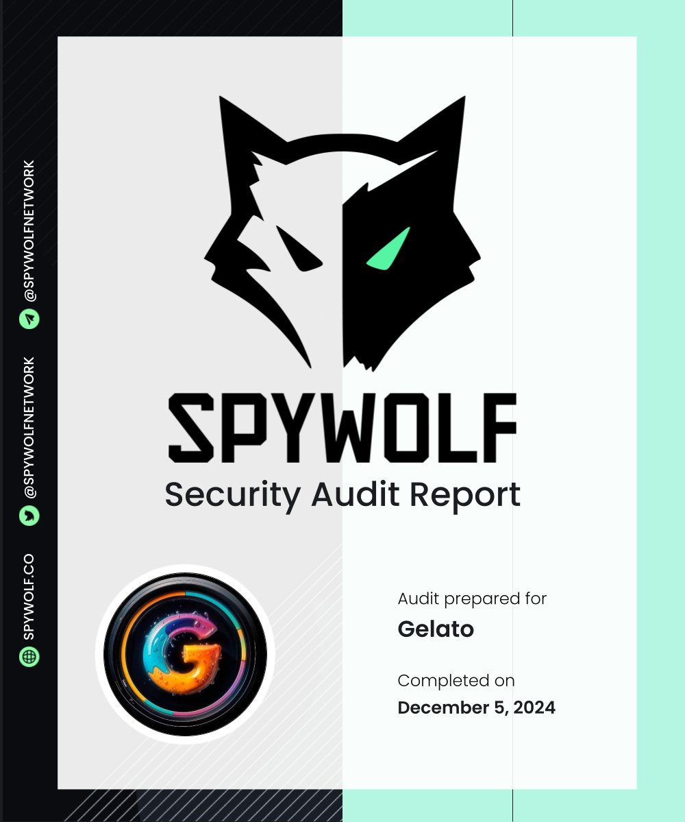 Congrats to <a href="/GelatoWinning/">Gelato</a> for a successful launch and completing their project audit! 🍦✍️

Check it out here:
github.com/SpyWolfNetwork…

NFA/DYOR